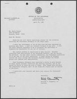Letter from William P. Clements, Jr. to Betty Bonner, April 20, 1981