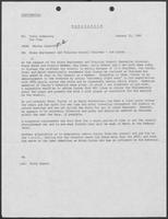 Memo from Martha Alworth to Tobin Armstrong and Pat Oles regarding State Employment and Training Council Chairman Jim Currey, January 25, 1982