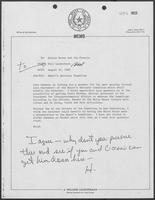 Memo from Bill Lauderback to Hillary Doran and Jim Francis regarding Mayor's Advisory Committee, August 31, 1982