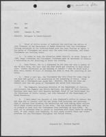 Memo from Alan B. Clark to William P. Clements, January 8, 1981