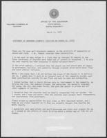 Letter regarding Governor Clements' position on Church vs. state, March 13, 1979