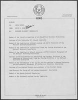 Memo from David Dean to Janie Harris regarding Governor Clements' Memberships, April 28, 1980