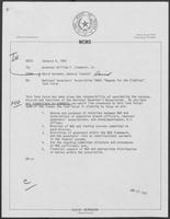 Memorandum from David Herndon to Bill Clements, January 8, 1982