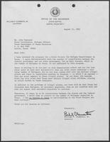 Letter from William P. Clements, Jr. to John Townsend, State Coordinator, regarding Refugee Affairs, August 11, 1982