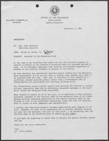Memo from Hilary B. Doran, Jr., to Sgt. Dave Shafford, Executive Security, regarding Security in the Reception Room, September 1, 1982