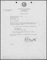Letter from William P. Clements, Jr. to David Dean, December 20, 1982