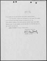 Letter from William P. Clements, Jr. to the Sixty-Seventh Legislature, April 13, 1981