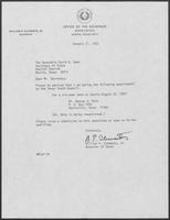 Letter from William P. Clements, Jr. to David Dean, January 21, 1982