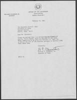 Letter from William P. Clements, Jr. to David Dean, February 16, 1982