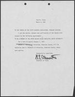 Letter from William P. Clements, Jr. to the Sixty-Seventh Legislature, March 9, 1981