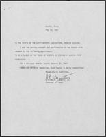 Appointment letter from Governor William P. Clements, Jr., to Texas Senate, May 20, 1981
