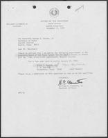 Appointment letter from Governor William P. Clements, Jr. to Secretary of State George Strake, November 13, 1979
