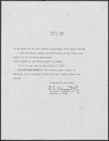 Appointment letter from William P. Clements to the Senate of the 67th Legislature, July 17, 1981