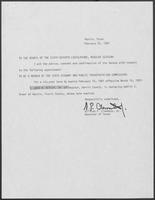 Appointment letter from William P. Clements to Senate of the 71st Legislature, February 26, 1981