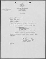 Appointment letter from Governor William P. Clements, Jr., to Secretary of State David Dean, March 20, 1982