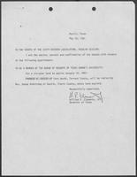 Appointment letter from William P. Clements to the Senate of the 67th Legislature, May 20, 1981