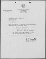 Appointment letter from Governor William P. Clements, Jr. to Secretary of State George Strake, January 9, 1980