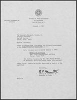 Appointment letter from Governor William P. Clements, Jr., to Secretary of State George Strake, January 6, 1981
