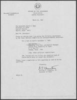 Letter from William P. Clements ot David A. Dean, March 26, 1982