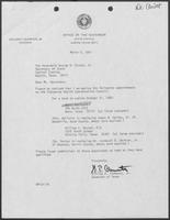 Appointment letter from William P. Clements Jr. to George Strake, March 5, 1981