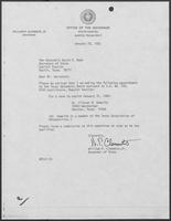 Appointment letter from William P. Clements Jr. to David Dean, January 28, 1982
