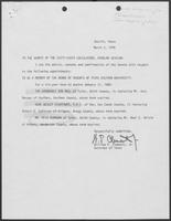 Appointment letter from William P. Clements to the Senate of the 66th Legislature, March 5, 1979
