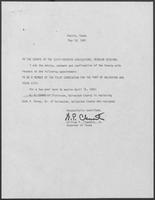 Appointment letter from William P. Clements, Jr. to the Texas Senate, May 19, 1981