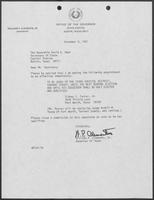 Appointment letter from William P. Clements Jr. to David Dean, December 8, 1981