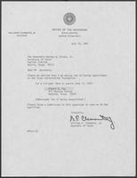 Appointment letter from William P. Clements Jr. to George Strake, July 15, 1981