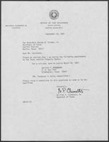 Appointment letter from William P. Clements Jr. to George Strake, September 24, 1981