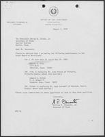 Appointment letter from William P. Clements Jr. to George Strake, August 1, 1979