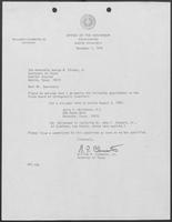 Appointment letter from William P. Clements to Secretary of State, George Strake, December 7, 1979