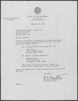 Appointment letter from William P. Clements to Secretary of State, George Strake, September 22, 1982