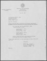 Appointment letter from William P. Clements to Secretary of State, David Dean, July 23, 1982