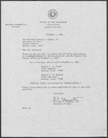 Appointment letter from William P. Clements to Secretary of State, George Strake, December 1, 1980