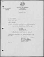 Appointment Letter from William P. Clements to David Herndon, October 22, 1981