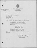 Appointment Letter from William P. Clements to George W. Strake, Jr., October 9, 1981