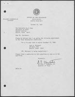 Appointment Letter from William P. Clements to David Dean, October 22, 1981