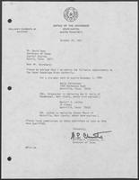 Appointment letter from William P. Clements Jr. to David Dean, October 29, 1981
