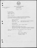 Appointment letter from William P. Clements Jr. to David Dean, November 2, 1981