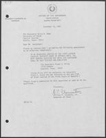 Appointment Letter from William P. Clements to David Dean, November 16, 1981