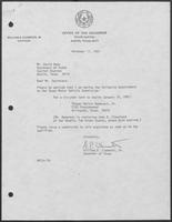 Appointment Letter from William P. Clements to David Dean, November 17, 1981