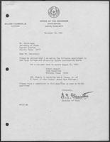 Appointment Letter from William P. Clements to David Dean, November 18, 1981