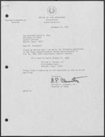 Appointment Letter from William P. Clements to David Dean, November 25, 1981