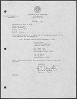 Appointment Letter from William P. Clements to David Dean, January 6, 1982