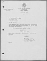Appointment Letter from William P. Clements to David Dean, January 15, 1982