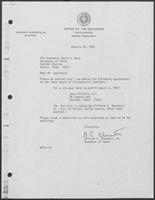 Appointment Letter from William P. Clements to David Dean, January 28, 1982