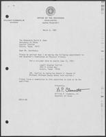 Appointment Letter from William P. Clements to David Dean, March 5, 1982