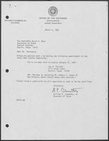 Appointment Letter from William P. Clements to David Dean, March 5, 1982