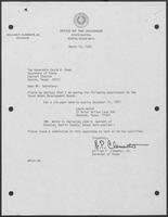 Appointment Letter from William P. Clements to David Dean, March 12, 1982